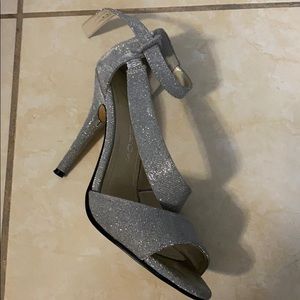 Silver sparkly prom heels